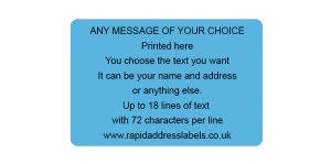101.6 x 63.5mm (4 x 2 inch) Blue Personalised Printed/Address Labels - Roll of 500 labels