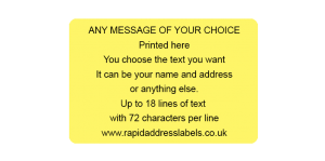 101.6 x 63.5mm (4 x 2 inch) Yellow Personalised Printed/Address Labels - Roll of 500 labels