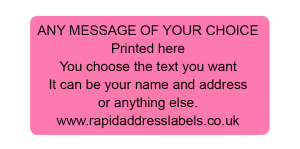 50 x 25mm (2 x 1 inch) Pink Personalised Printed/Address Labels - Roll of 500 labels