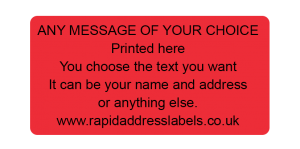 50 x 25mm (2 x 1 inch) Red Personalised Printed/Address Labels - Roll of 500 labels