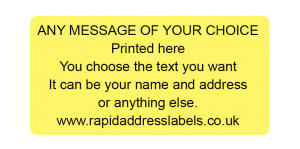 50 x 25mm (2 x 1 inch) Yellow Personalised Printed/Address Labels - Roll of 500 labels