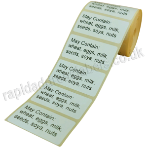 50 x 25mm (2 x 1 inch) White Personalised Printed/Address Labels - Roll of 500 labels