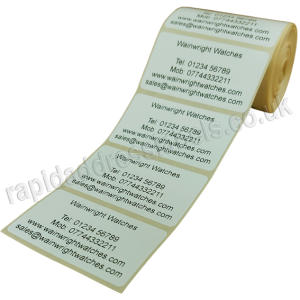 65 x 35mm White Personalised Printed/Address Labels - Roll of 500 labels
