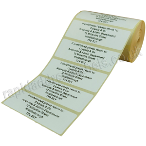 75 x 25mm (3 x 1 inch) White Personalised Printed/Address Labels - Roll of 500 labels