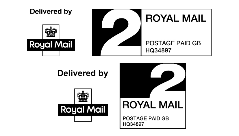 Royal Mail 2ND Class PPI Etiketten & Absenderadresse auf Rolle 50MM x 40MM 