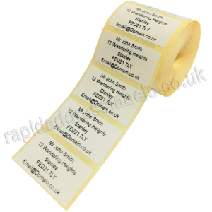 34 x 17mm White Personalised Printed/Address Labels - Roll of 500 labels