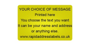 38 x 25mm (1  x 1 inch) Gold Personalised Printed/Address Labels - Roll of 500 labels
