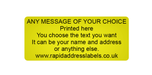 44 x 19mm (1 x  inch) Gold Personalised Printed/Address Labels - Roll of 500 labels