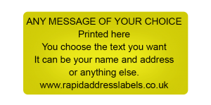 50 x 25mm (2 x 1 inch) Gold Personalised Printed/Address Labels - Roll of 500 labels