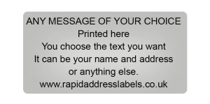 50 x 25mm (2 x 1 inch) Silver Personalised Printed/Address Labels - Roll of 500 labels