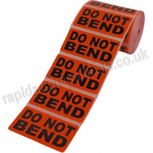 Do Not Bend, Red Labels, 50 x 25mm - Roll of 500